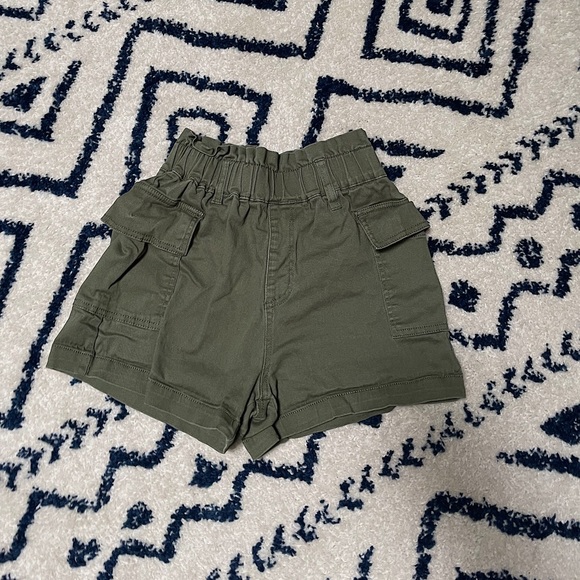Pants - Khaki Green Elastic Band Shorts